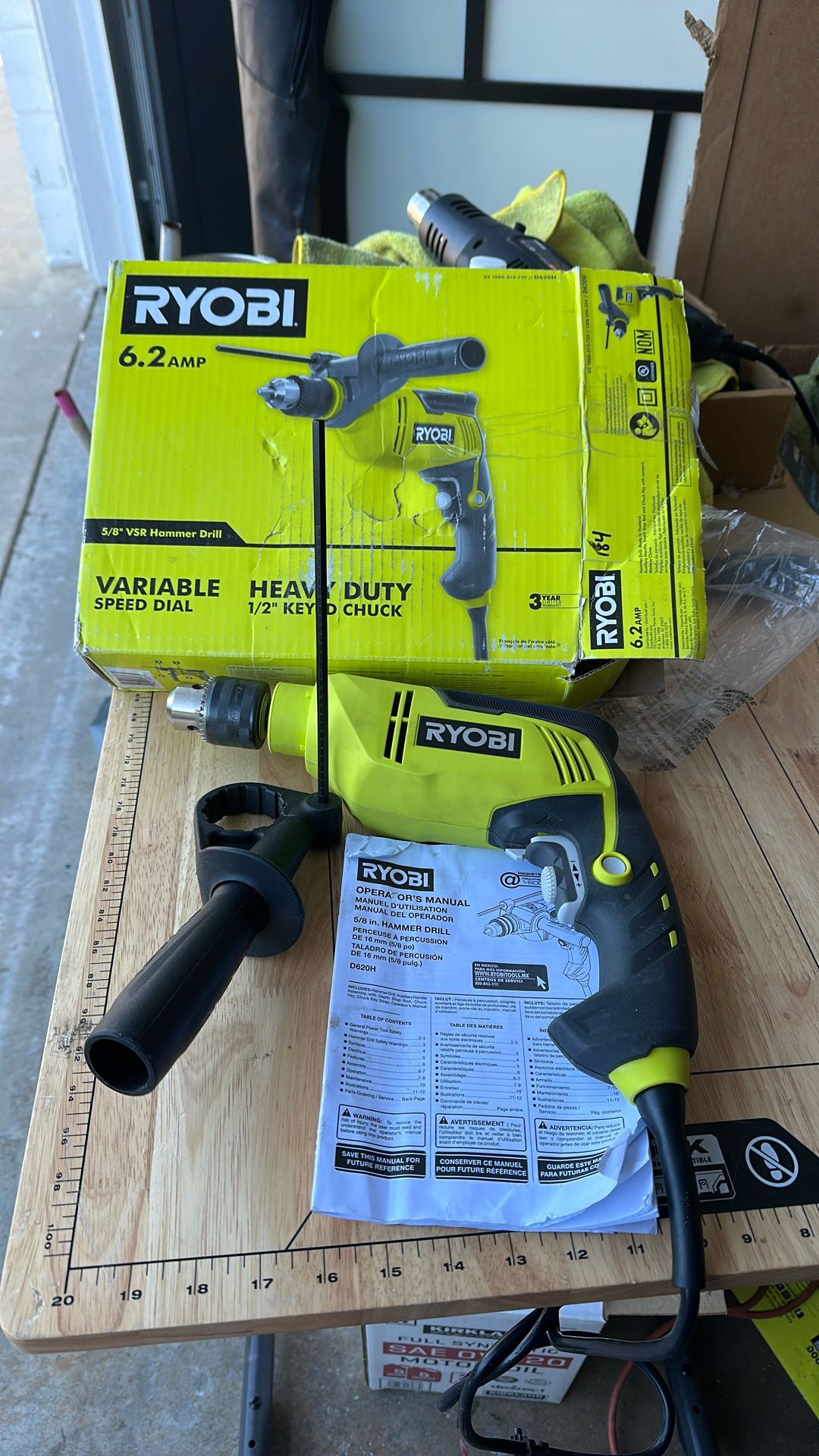 RYOBI 6.2 Amp Corded 5/8 in. Variable Speed Hammer Drill