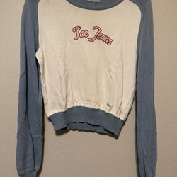 Iceburg, Ice Jeans, Women’s Blue & White Cropped Longsleeve Sweater, Size M