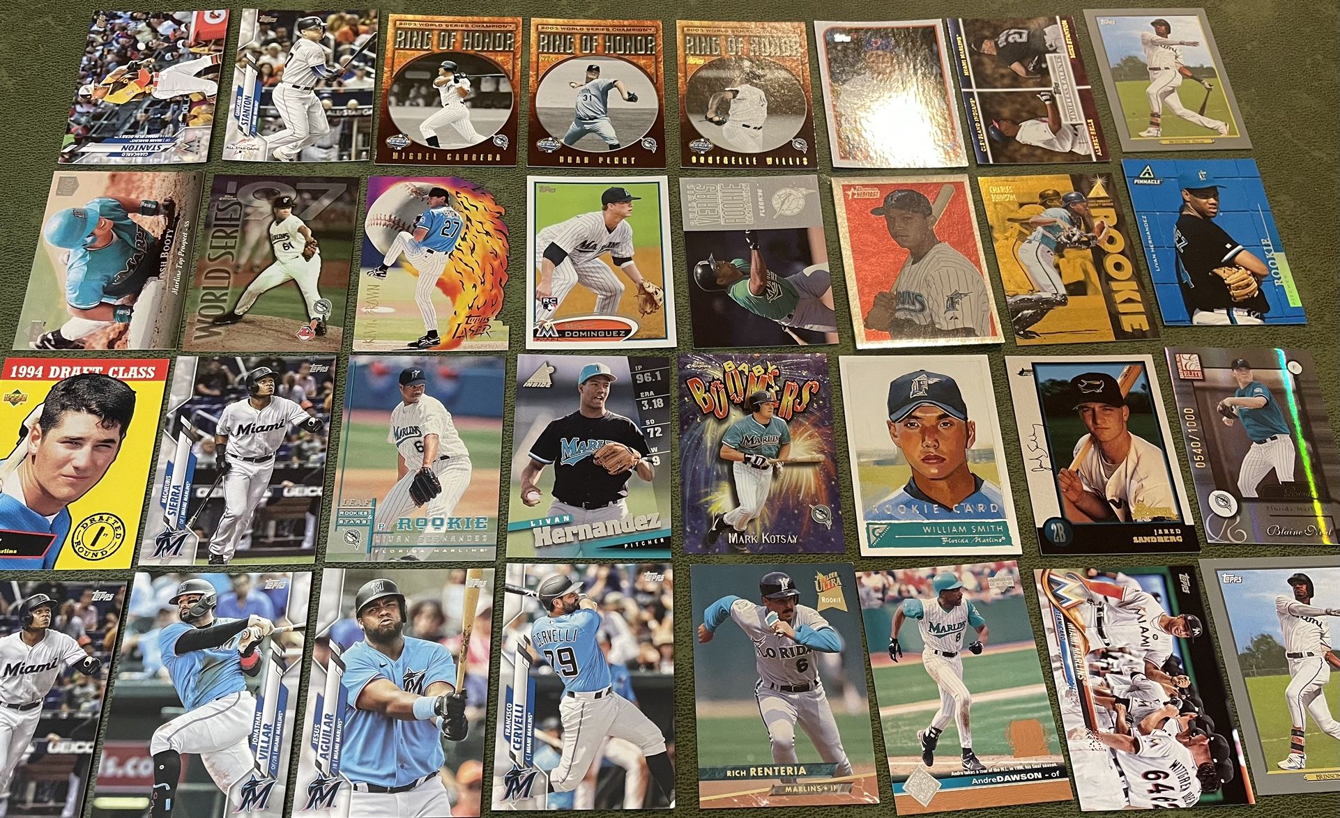 Lot of 36 Marlins Baseball Cards