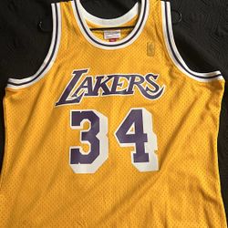 Lakers Shaquille O'Neal Mitchell & Ness Gold 1996/97 Hardwood Classics Swingman Jersey