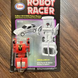 Factory Sealed Vintage Original 1980s Esso Robot Racer Excellor #7 Transforming Action Figure