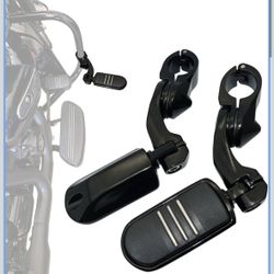 FOVPLUE 1.25" Highway pegs,Motorcycle Angled Adjustable Highway Footpegs for Harley Davidson Touring Road King Road Glide Street Glide Electra Glide S