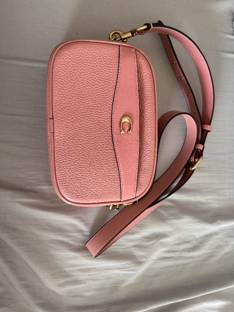 Leather Pink Coach Messenger Bag Purse