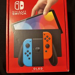 Nintendo Switch OLED Model Neon Red And Blue 64 Gb Console Set In Box