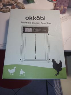Okkobi Automatic Chicken Coop Door Solar Powered - LCD Display - Chicken Coop Door with Remote Control, Light Sensor & Timer - Security & Peace of Min