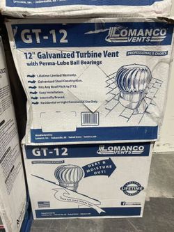 LOMANCO 12 in. Galvanized Steel Internally Braced Whirlybird Wind Turbine (Brand New)