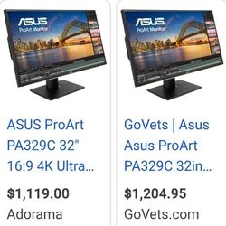 Asus ProArt PA329C 32" 16:9 4K Ultra HD IPS LCD Monitor with Built-In Speakers, Black

