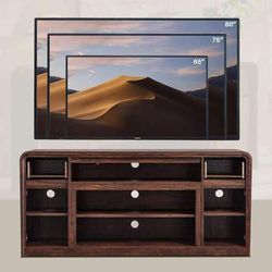 TV stand, 32-inch tall entertainment center with storage cabinet and drawers,