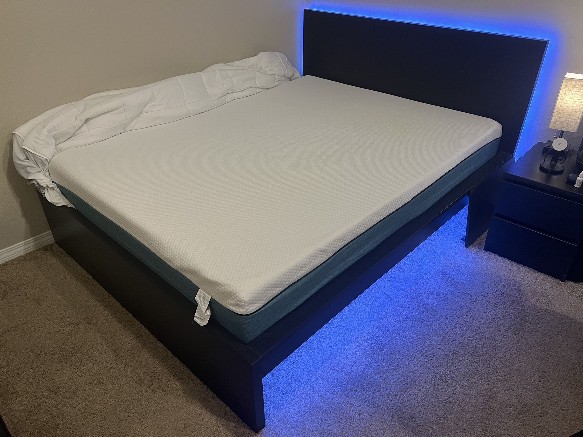 IKEA Malm Queen Bed Frame and mattress