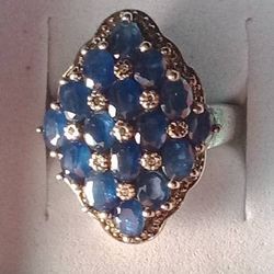 Genuine Blue Sapphire's and Diamonds Ring
