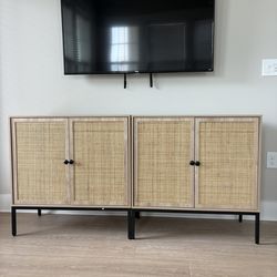 Rattan tv console