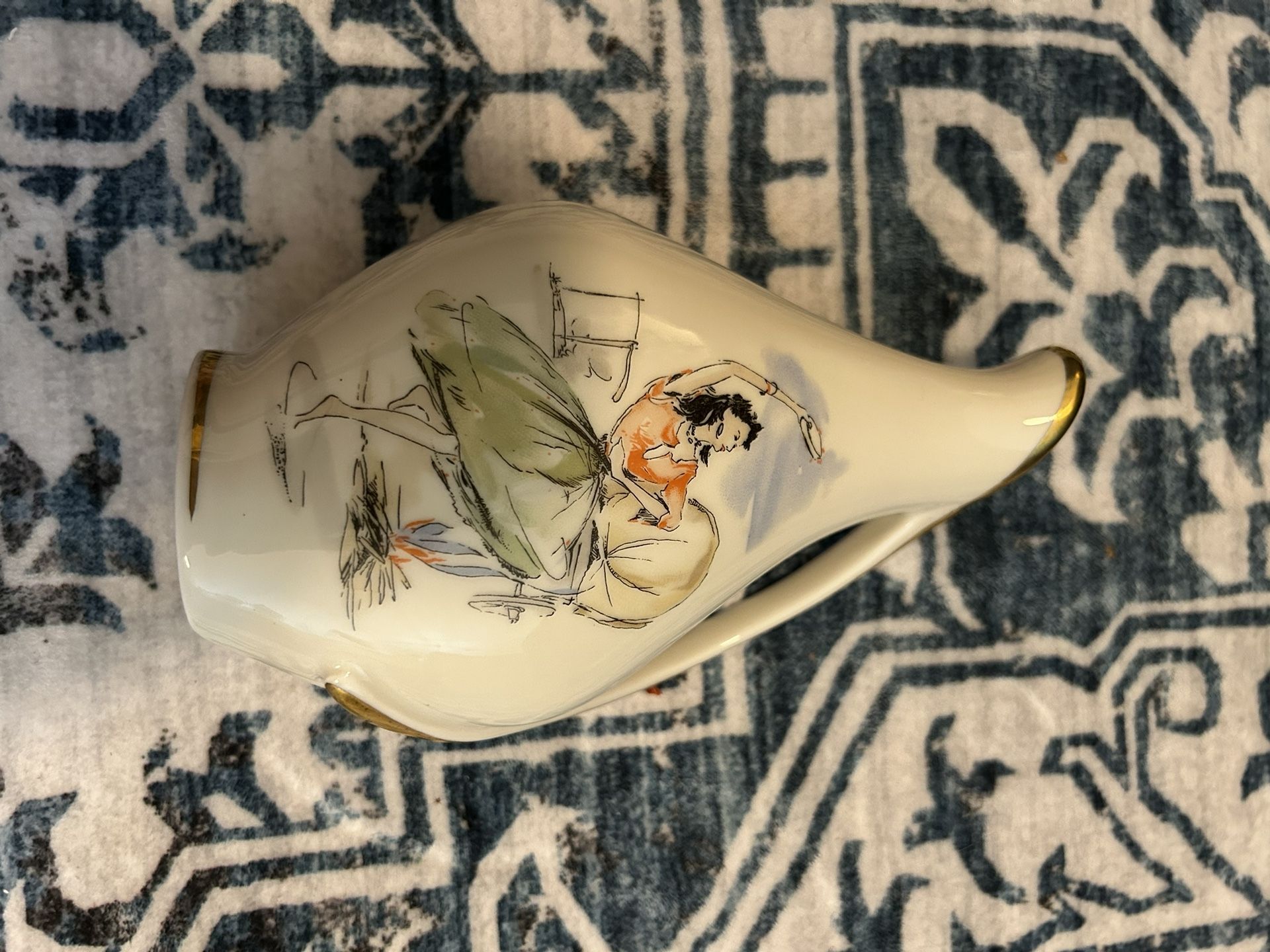 Rare Mid-Century 1960's Alka Kunst 365 Siesta w/ Donkey Vase Pitcher Bavaria 6”
