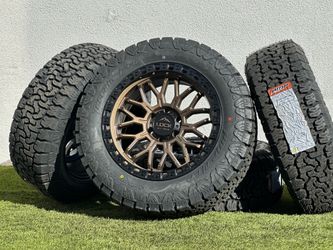 New 20" Lock Combat Wheels 6x5.5 Chevy Silverado Rims Tahoe GMC Sierra Yukon 275/60R20 Tires A/T Ram