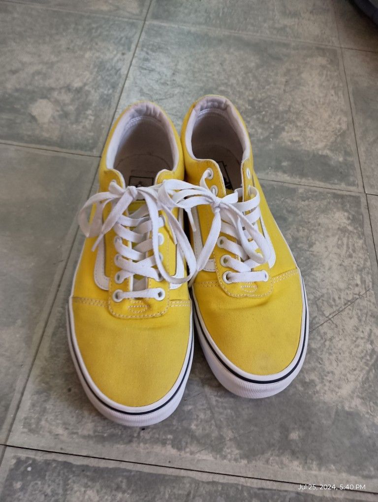 Old Skool Vans- Yellow, Low Top, Men's 9.5