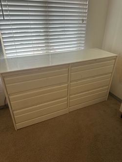 White 6-Drawer Double Dresser