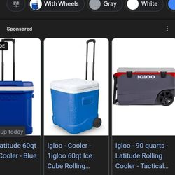 60 Quart Igloo Cooler W Wheels