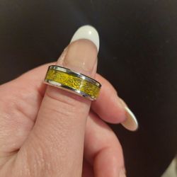 Gold Skull Men's Stainless Steel/Tungsten Steel Ring Size 10