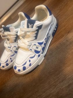 Louis Vuitton LV Trainer Sneakers White Blue Polka Dot