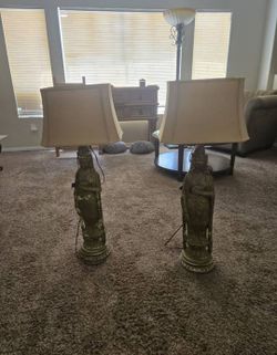 Vintage Asian Lamps 3' Tall