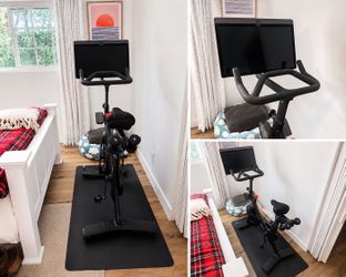 Peloton Bike+ Package – Excellent Condition – Includes Mat, Weights & Gel Seat Cover