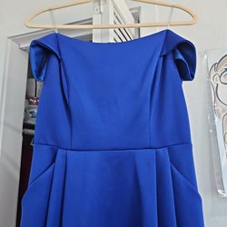 Royal Blue Off The Shoulder Dress