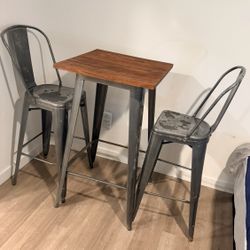 Bar Table w/ 2 Stools – Solid & Stylish  Price: $120.0OBO