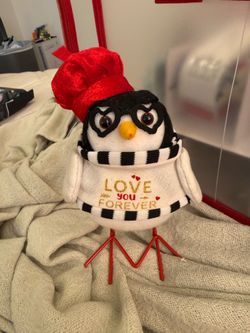 French red hat white girl vibing valentine themed birb
