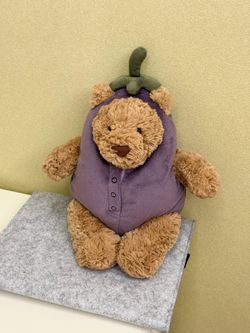 Jellycat Bartholomew Bear Eggplant Aubergine