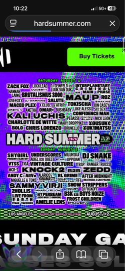 HARD SUMMER 1 DAY GA  PASS