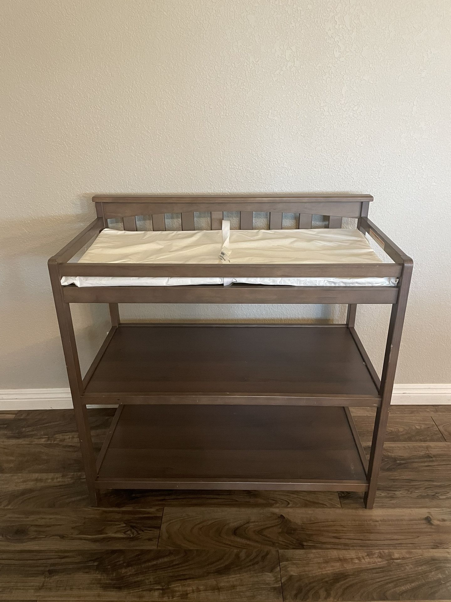 Grayish Brown Changing Table with Pad