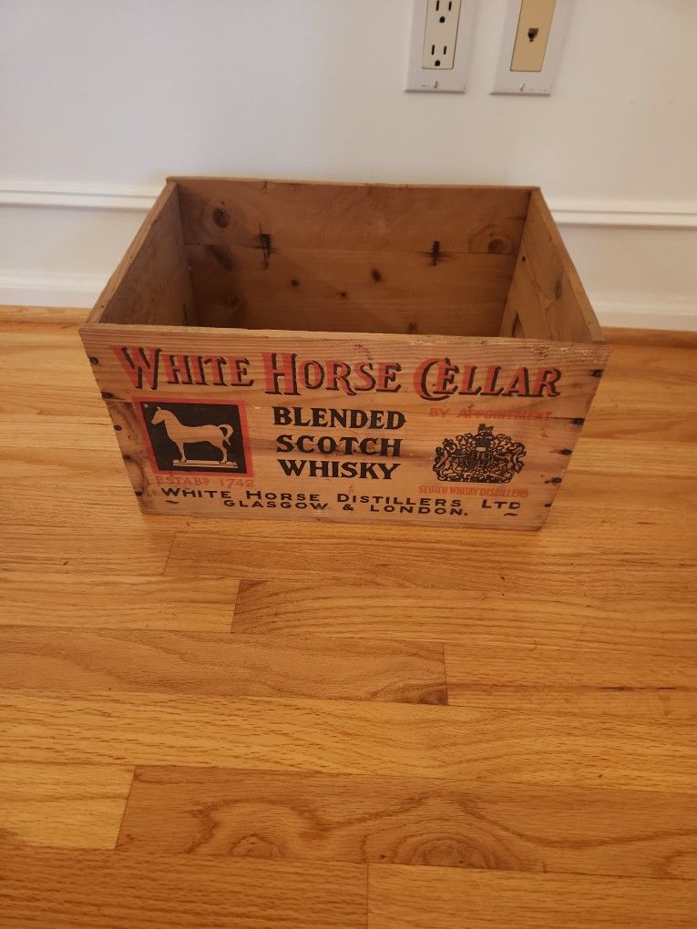 Antique Wood Whiskey Crate White Horse Cellar From WA State