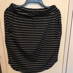 Black White Lined Skirt Xl Shein