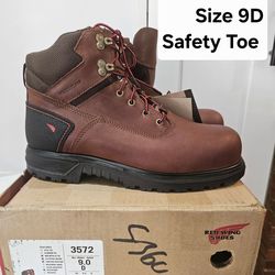Red Wings Safety Toe Work Boots Size 9
