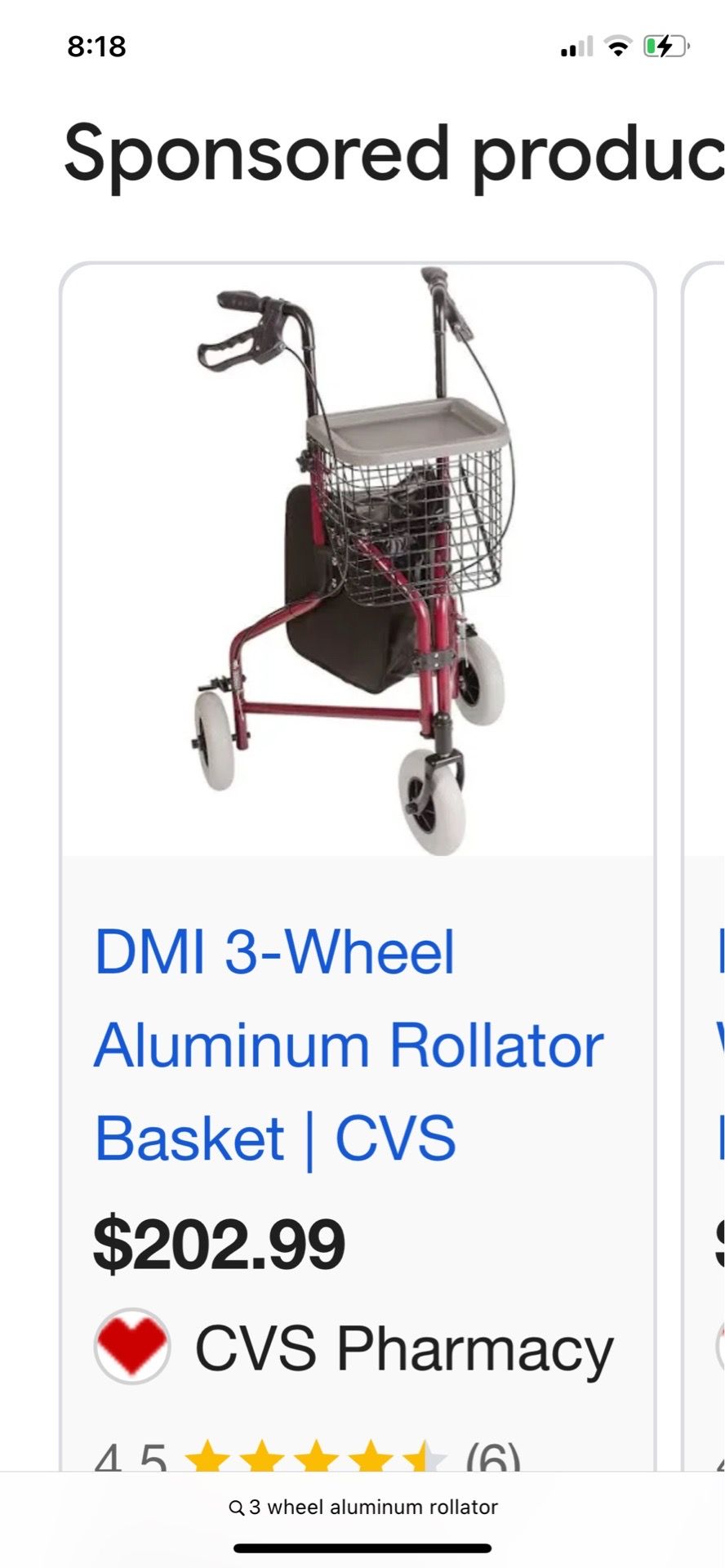 3 wheel aluminum rollator
