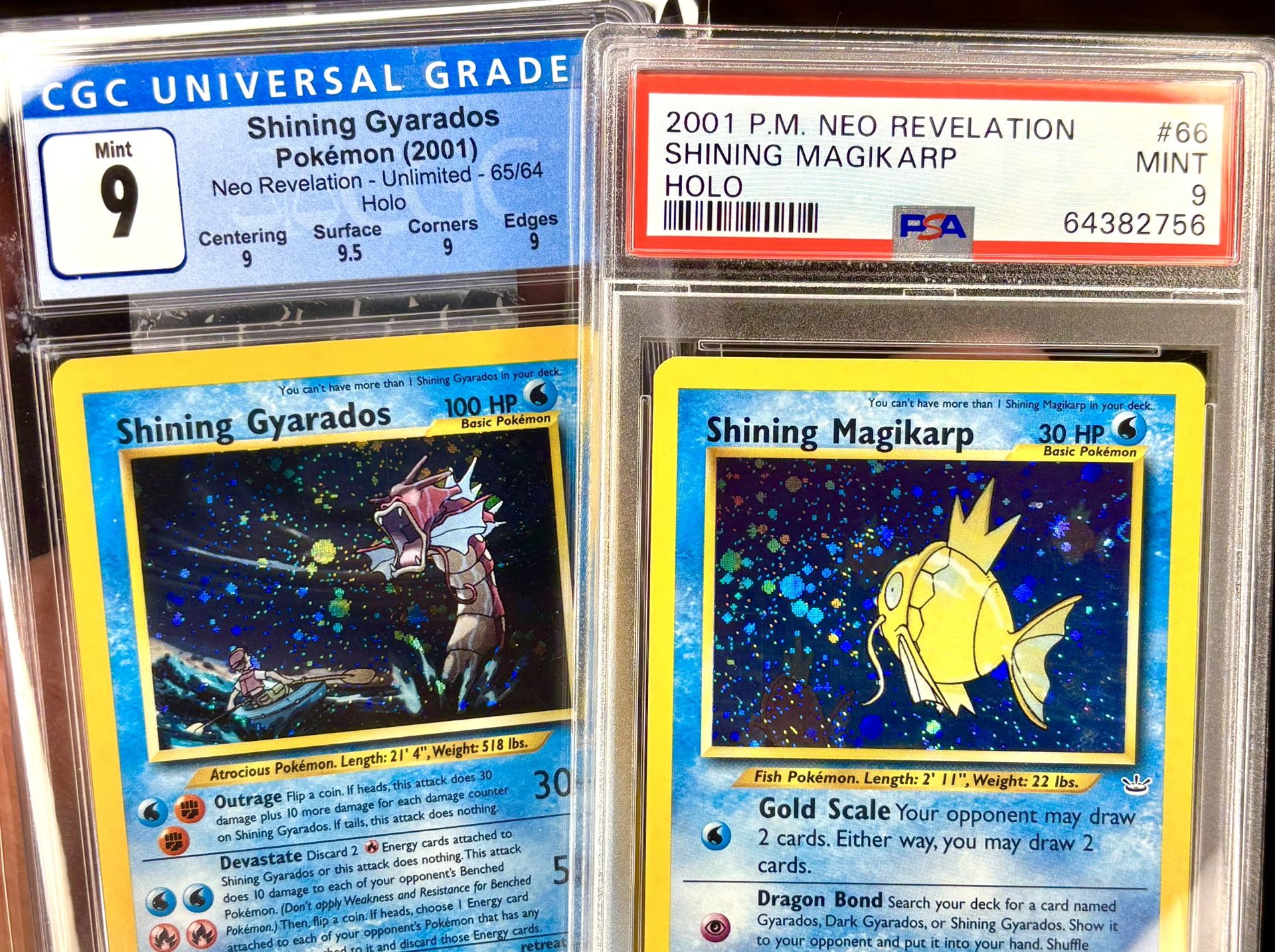 Pokemon Neo Revelation double holo error magikarp and Gyarados *read desc*