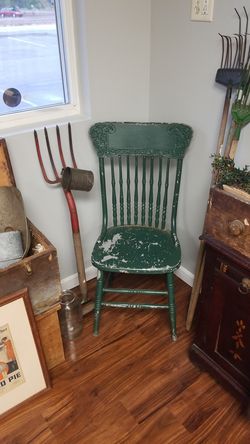 Beautiful Naturally Distressed Wood Carved Chair