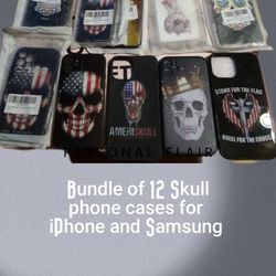 Set Of 12 Skull Phone Cases 