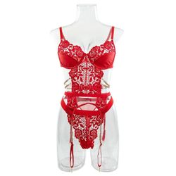 2PCS Lace Sexy Lingerie Set with Garter Belt