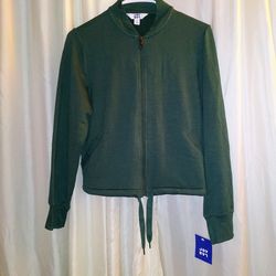 Joy Lab Jungle Green Zip Up Sweater NWT!