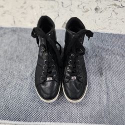 Women's 8.5 GUESS Hightop Leather Sneakers With Removal High Top