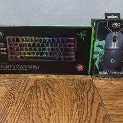 Mouse And Keyboard Gaming Combo (razer  Huntsman Mini and G Pro Wireless)