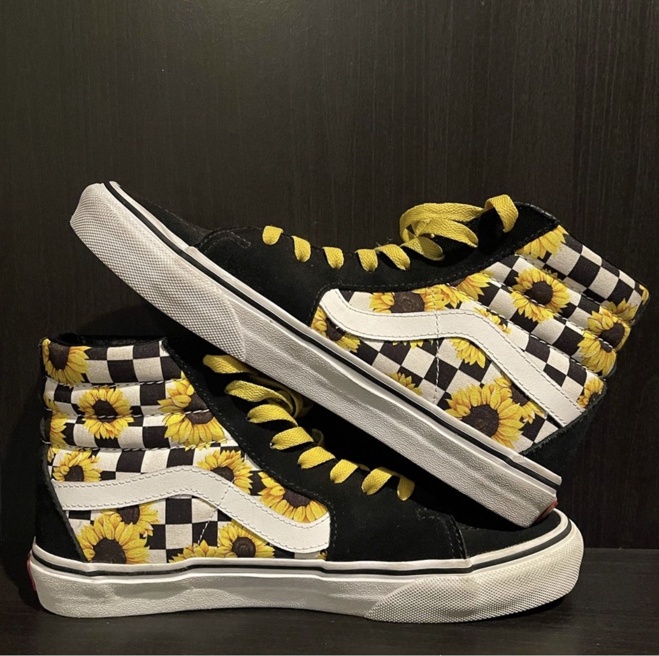Custom Sunflower High Top Vans SIZE 8.5 for Sale in Riverside CA OfferUp