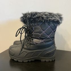 Itasca Sz 6 Youth Women’s 7 Black Winter Snow Boots Waterproof Sole