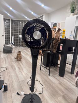 DREO Fan for Bedroom, 2026 New model,120°+100° Omni-Directional Oscillating Fan, 96ft, DC Motor, 20 dB Quiet Standing Pedestal Fans, 9 Speeds, 3 Modes