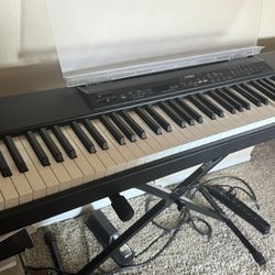 YAMAHA P-80 Electronic Piano Keyboard 88 key Black with STAND n seat