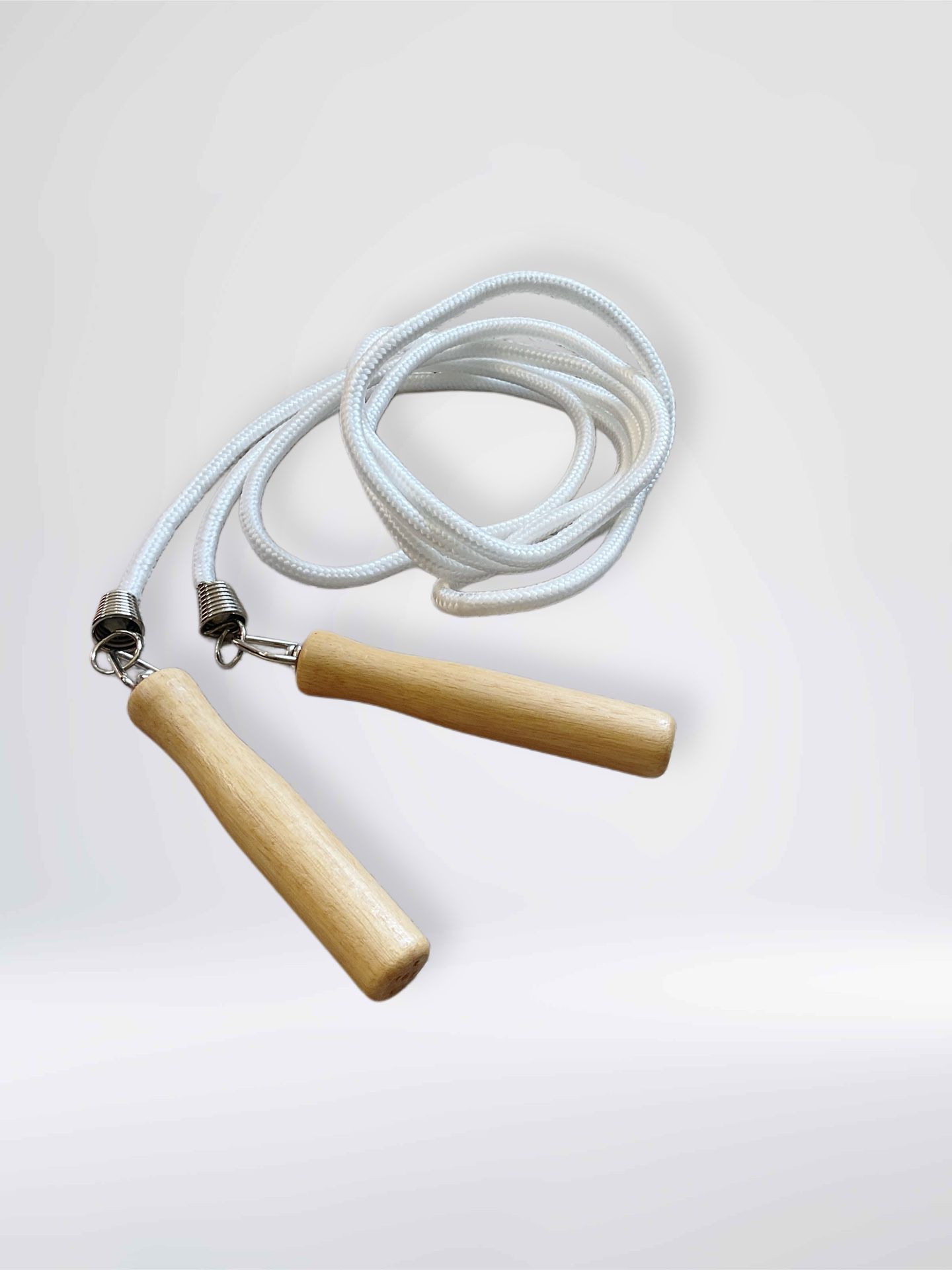 VTG Nylon Swivel Jumprope Wooden Handles Retro Taiwan 8 Ft 80s 90s