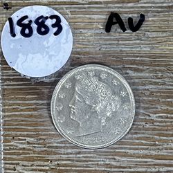 Nickel Liberty V 1883  Coin AU