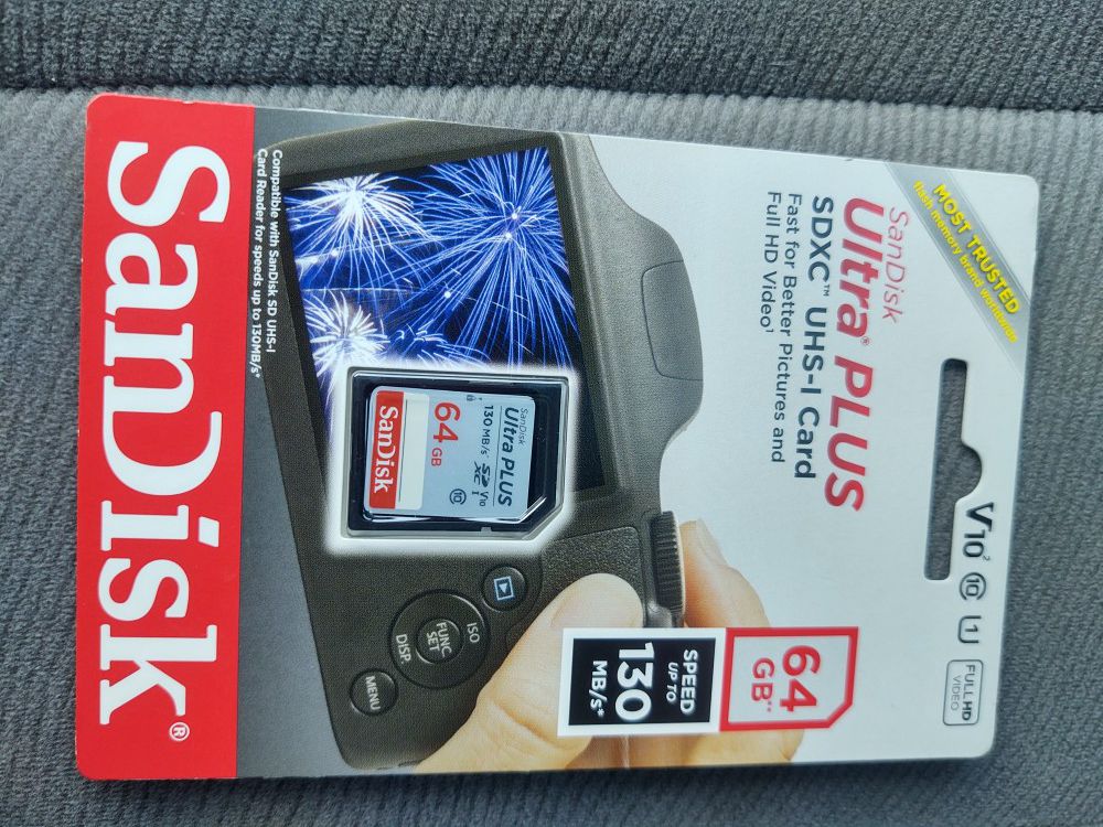 SanDisk ultraplus SD card 64gb new(( not the micro SD card))
