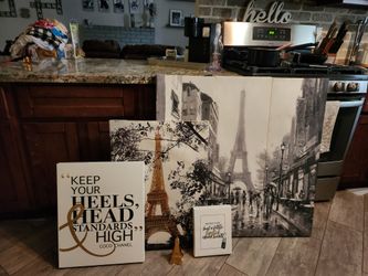 Paris France Decor Canvas Wall Art