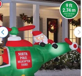 Gemmy 5.1838-ft Animatronic Lighted Helicopter Christmas Inflatable